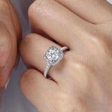 18K White Gold Plated Ring Made With Cubic Zirconia Crystals
