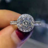 18K White Gold Plated Ring Made With Cubic Zirconia Crystals