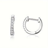 925 Silver Crystals Huggie Earrings