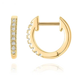 14K Gold Plated 925 Sterling Silver Cuff Earrings Huggies with Cubic Zircon