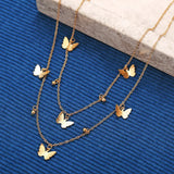 Cute Butterfly Necklaces For Women Bohemia Gold Color Pendant Choker Chains Jewelry Gift