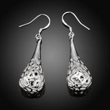 925 Sterling Silver Earrings for Women Jewelry  Hollow Water Drop Shape