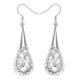 925 Sterling Silver Earrings for Women Jewelry  Hollow Water Drop Shape