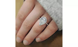 Pear Cut Moissanite Sterling Silver Ring