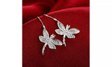 925 Sterling Silver Dragonfly  Hoop Earrings