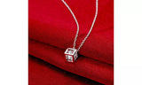 Crystal Ice Cube Pendant Necklace
