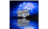 Hollow-out Silver Cubic Zirconia Ring Set Band
