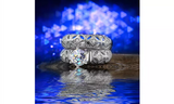 Hollow-out Silver Cubic Zirconia Ring Set Band