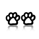 Cat Dog Paw Print Stainless Steel Stud Earrings