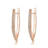 Gold Plated Hoop Earrings with Diamonds KZCE127-C