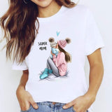 r Women Mama Harajuku Girl Mom Love Kawaii Print Graphic T Shirt Tee Top CZ23212 / XXL