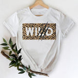 Women Leopard Heart Graphic T shirt Top Print Tee T-Shirt CZ25286 / L