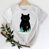 Women Leopard Heart Graphic T shirt Top Print Tee T-Shirt CZ24097 / S