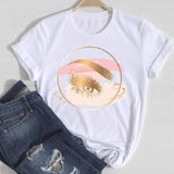 Women Lip Leopard Love Graphic T shirt Top Lady Print Tee T-Shirt CZ23370 / XXL
