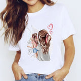 Women Mama Girls Mom Love Print Graphic T Shirt Tee T-Shirt CZ23219 / S
