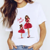 Women Mama Girls Mom Love Print Graphic T Shirt Tee T-Shirt CZ23221 / S