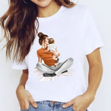 Women Mama Girls Mom Love Print Graphic T Shirt Tee T-Shirt CZ23222 / M