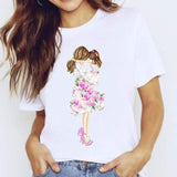 Women Mama Girls Mom Love Print Graphic T Shirt Tee T-Shirt CZ23204 / S