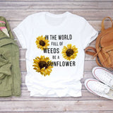 Women Short Sleeve Floral Flower Fashion Top T Shirt Graphic Tee T-Shirt CZ8472 / XXL