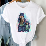 Women Striped Boys Cute Mom Crown Mother Mama Fashion Graphic T shirt Top Print Tee T-Shirt CZ24116 / M