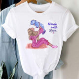 Women Striped Boys Cute Mom Crown Mother Mama Fashion Graphic T shirt Top Print Tee T-Shirt CZ24127 / S