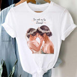 Women Striped Boys Cute Mom Crown Mother Mama Fashion Graphic T shirt Top Print Tee T-Shirt CZ24120 / M