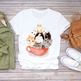 Women T-shirts Cartoon Avocado Fruit Funny Love Graphic Top Print Shirt Tee T-Shirt CZ23085 / S