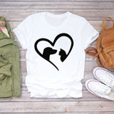 Women T-shirts Cartoon Avocado Fruit Funny Love Graphic Top Print Shirt Tee T-Shirt CZ23102 / XL