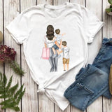 Women T-shirts Fashion Mom Mother Daughter Mama Print Graphic Top Shirt Tee T-Shirt CZ23878 / XL