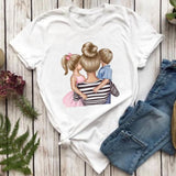 Women T-shirts Fashion Mom Mother Daughter Mama Print Graphic Top Shirt Tee T-Shirt CZ23880 / M