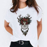 Women Watercolor Feather Bird Casual Print Graphic T Shirt Tee T-Shirt CZ22570 / XL