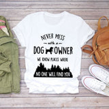 Women’s Dog Hand Funny Style Cute Print Graphic Top Shirt Tee T-Shirt CZ23044 / M