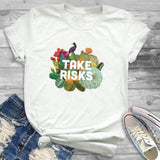 Women’s Fashion Free Hug Plants Cactus Print Graphic T Shirt T-Shirt Tee Shirt Tees CZ20553 / XXL