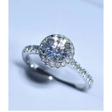 18K White Gold Plated Ring Made With Cubic Zirconia Crystals
