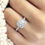 18K White Gold Plated Ring Made With Cubic Zirconia Crystals