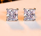925 Silver 2ct Cubic Zirconia Stud Earrings, 6mm Silver Stud Earrings