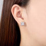 925 Silver 2ct Cubic Zirconia Stud Earrings, 6mm Silver Stud Earrings