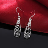 925 Sterling Silver Filigree Teardrop Earrings