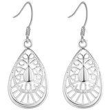 925 Sterling Silver Filigree Teardrop Earrings