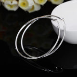 925 Sterling Silver Oval Filigree Hoop Earrings AE569