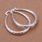 925 Sterling Silver Oval Filigree Hoop Earrings