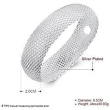 IVYRISE Bracelet 925 Sterling Silver Plated Jewelry Sideway Big Flat Link Chain Mesh Bangle Bracelet for Women