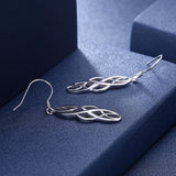 925 Sterling Silver Unique Celtic Swirl Drop Earrings Silver