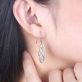 925 Sterling Silver Unique Celtic Swirl Drop Earrings Silver