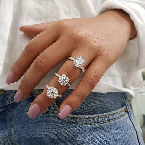 18K Women Cubic Zirconia Gift Fashion Jewelry Ring