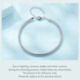 925 Sterling Silver Lobster Clasp Basic Bracelet Snake Chain Bangle
