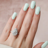 Pear Cut Moissanite Sterling Silver Ring