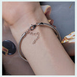 925 Sterling Silver Lobster Clasp Basic Bracelet Snake Chain Bangle