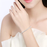 925 Sterling Silver 3mm Snake Chain 8 inches  Bracelet For Woman Wedding Engagement Fashion Party Jewelry