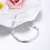 925 Sterling Silver 3mm Snake Chain 8 inches Bracelet